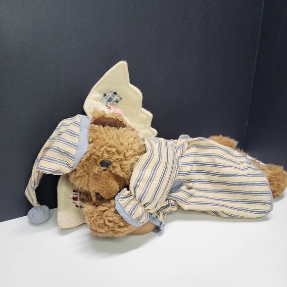 ABC Distributing Sleeping Teddy Bear Angel Plush 11'' Stuffed Animal Soft Toy - Picture 2 of 7